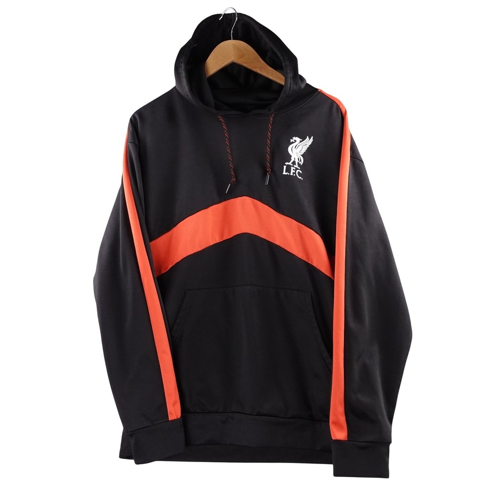 Official Liverpool FC Hoodie Mens Medium Black Red LFC Soccer Pullover Sports‎